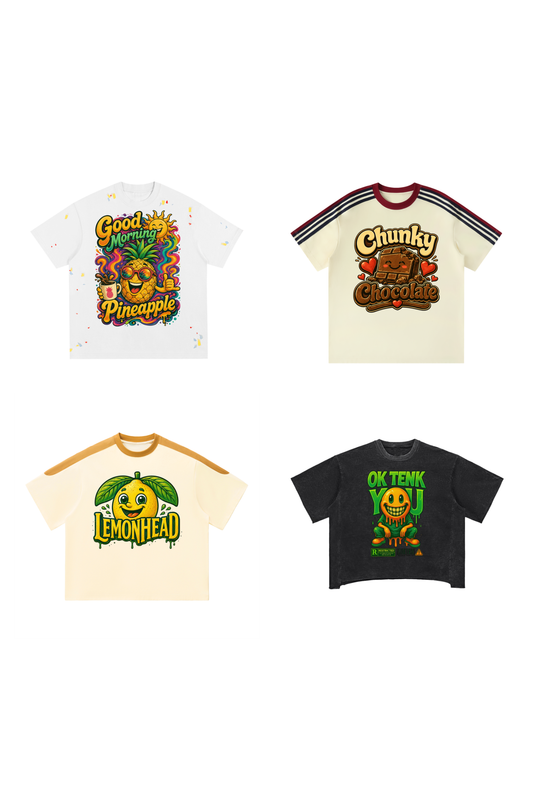 Aman100 Tee Bundle — all 4 designs, plain background